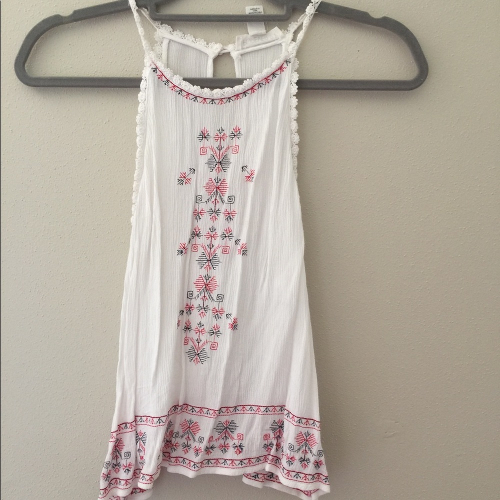 White racer back flowy tank top